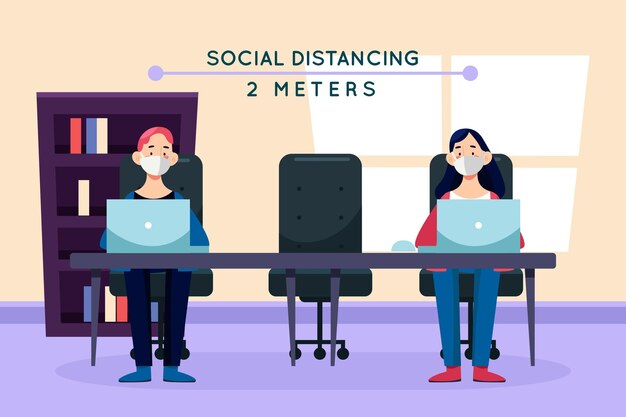Distanciamiento social en una reunión