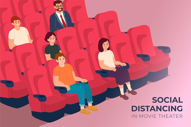 Distanciamiento social en salas de cine