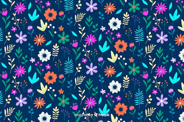 Ditsy colorido fondo floral