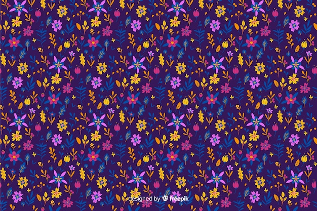 Vector gratuito ditsy fondo colorido floral