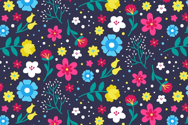 Ditsy fondo estampado floral colorido