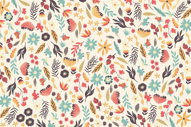 Vector gratuito ditsy fondo estampado floral