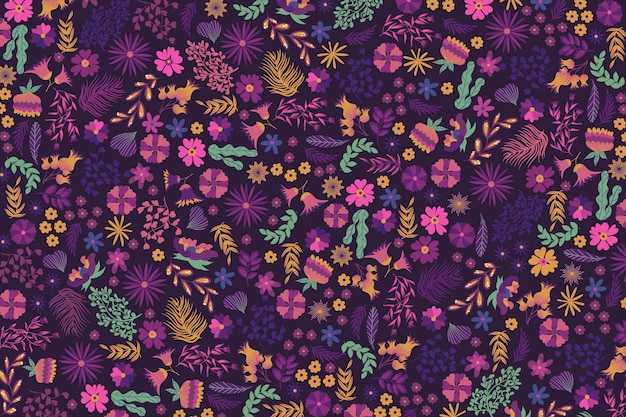 Vector gratuito ditsy fondo estampado floral