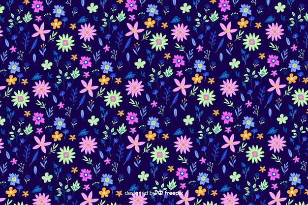 Ditsy papel tapiz floral colorido