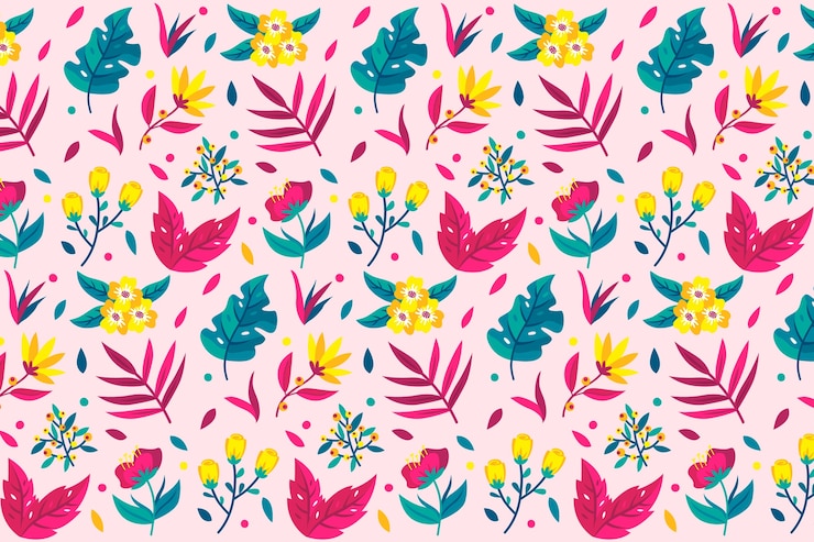 Vector gratuito ditsy papel tapiz floral