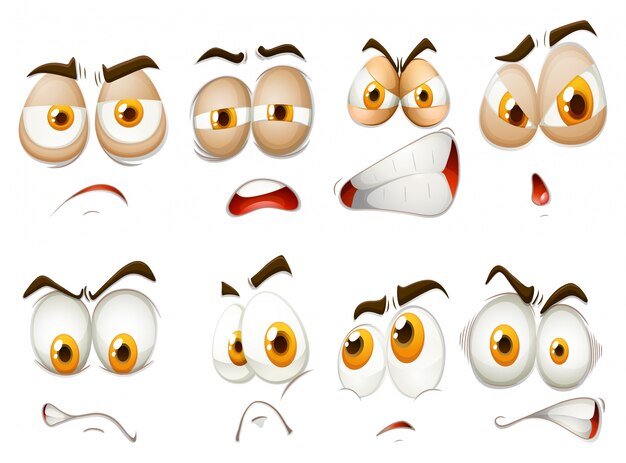Diversas emociones de la ilustración de la expresión facial