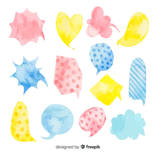 Diversas formas burbujas de discurso de color agua diversidad
