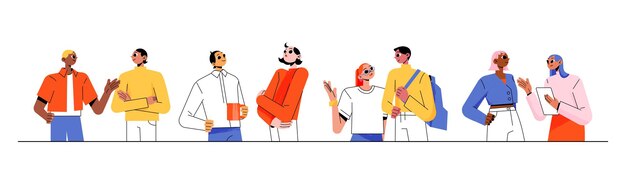Diversas personas hablan juntas