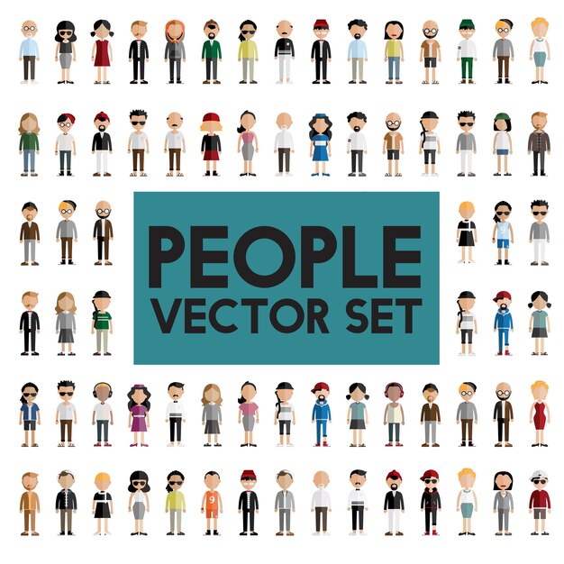 Diversidad comunidad personas plano diseño iconos concepto