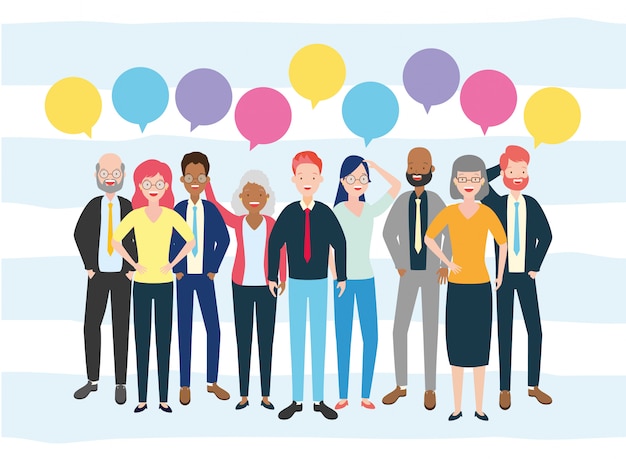 Diversidad hombre y mujer de negocios