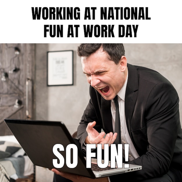 Diversión nacional divertida simple en el meme del día del trabajo