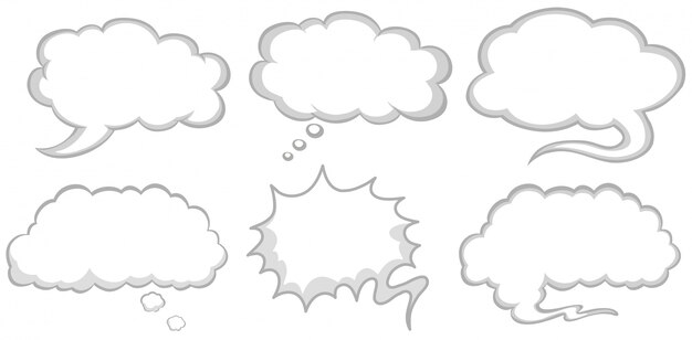 Diverso diseño de burbujas de discurso ilustración