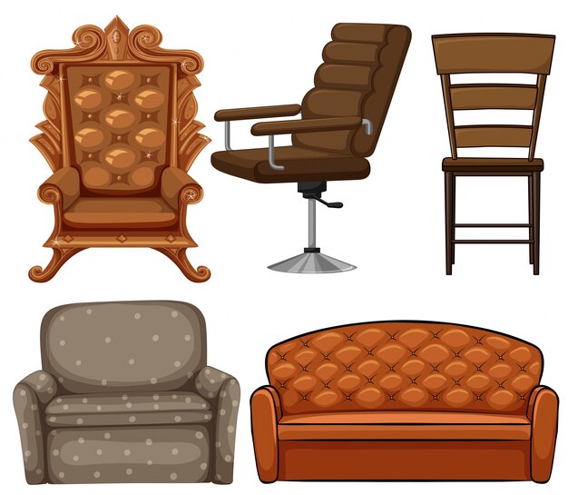 Diverso diseño de la ilustración sillas