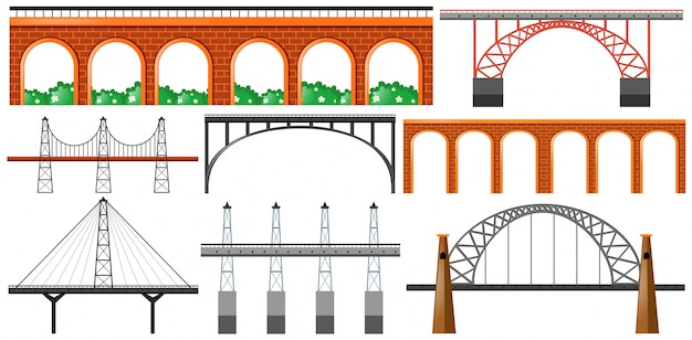 Vector gratuito diverso diseño de puentes