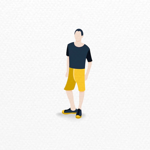 Diverso personaje masculino en vector de fondo blanco