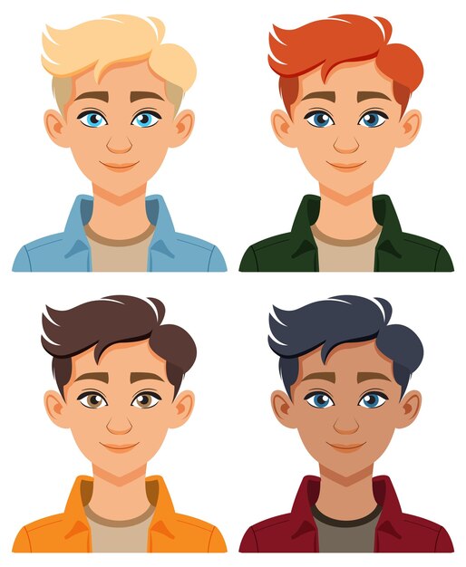 Diversos personajes masculinos de dibujos animados