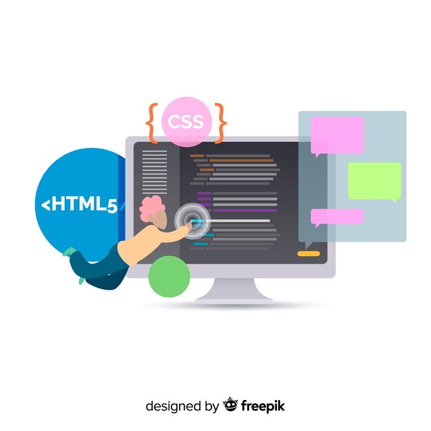 Divertida ilustración de programador trabajando
