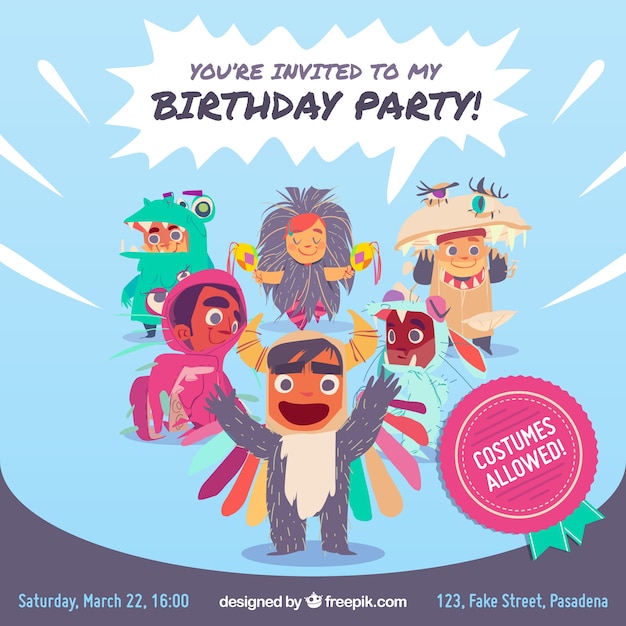 Divertida invitación de cumpleaños