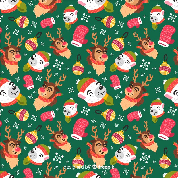Divertido colorido patrón de navidad