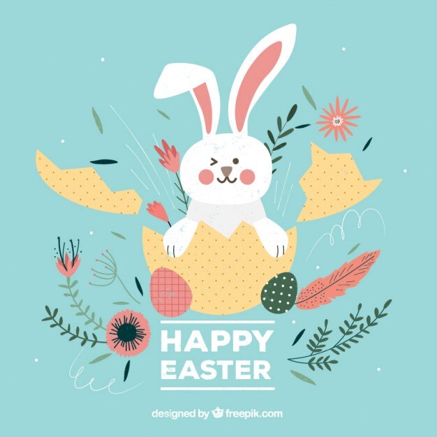Divertido conejito con huevo de Pascua