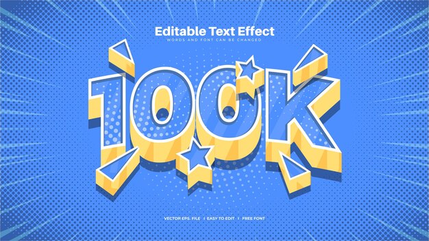 Divertido efecto de texto de 100 K