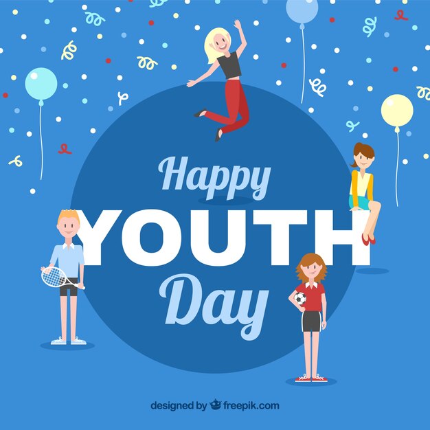 Divertido fondo de celebración del día de la juventud