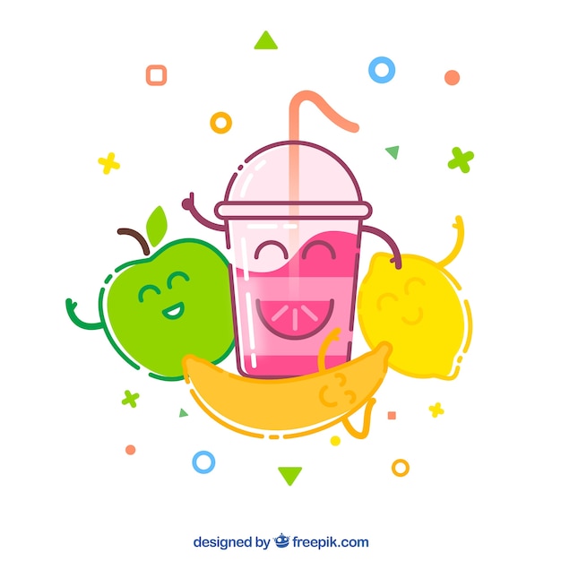 Vector gratuito divertido fondo de frutas