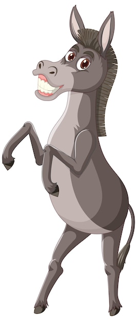 Vector gratuito divertido personaje de dibujos animados de animales burro