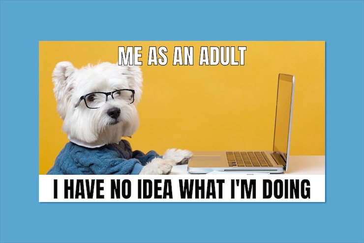 Vector gratuito divertido ser un meme adulto