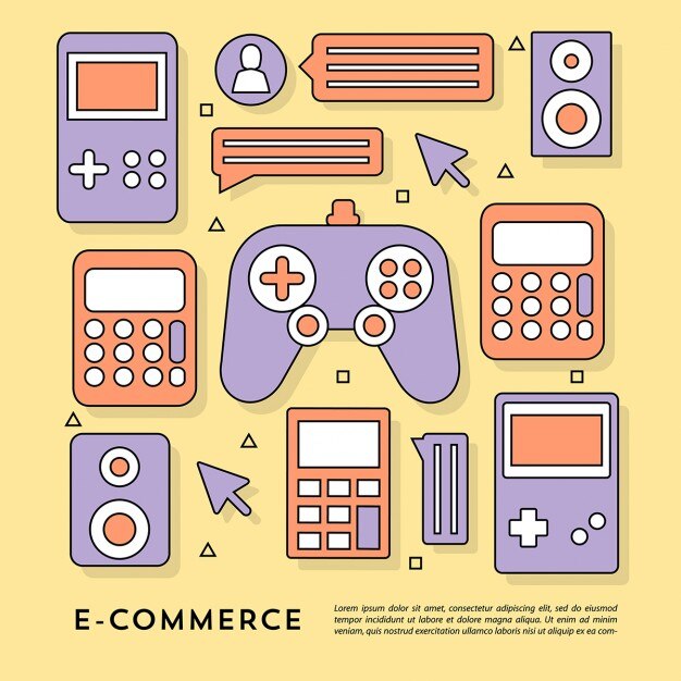 Vector gratuito divertidos elementos para comercio electrónico  