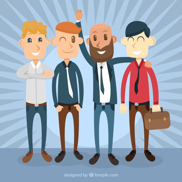 Divertidos hombres de negocios