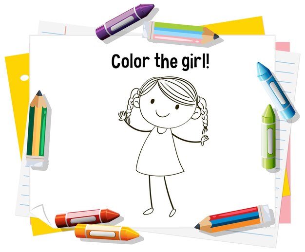Divertimiento de colorear con Doodle Girl