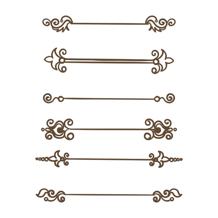 Vector gratuito divisores de damasco creativos juego de divisores de flores vintage