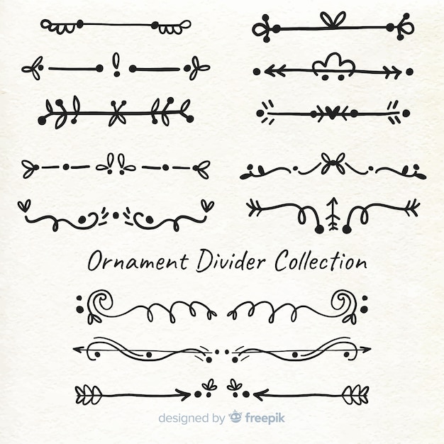Divisores ornamentales dibujados a mano