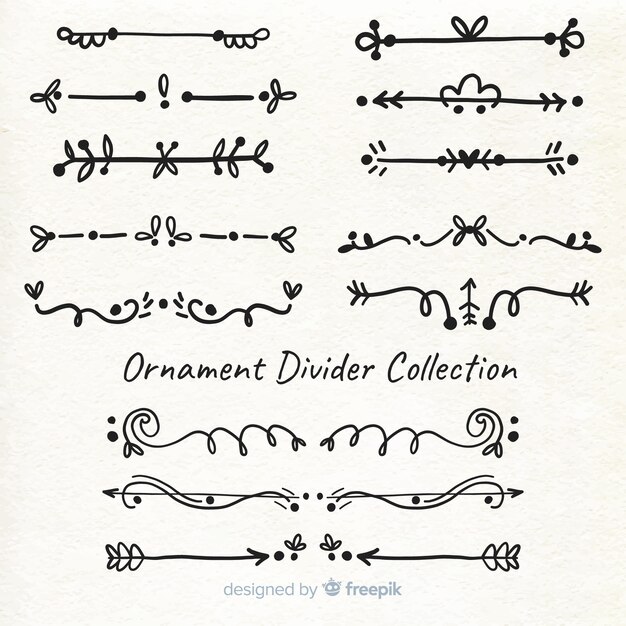 Divisores ornamentales dibujados a mano