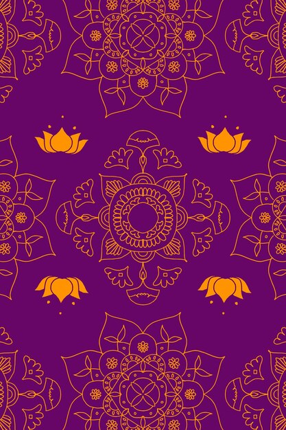 Diwali indio mandala vector de fondo púrpura