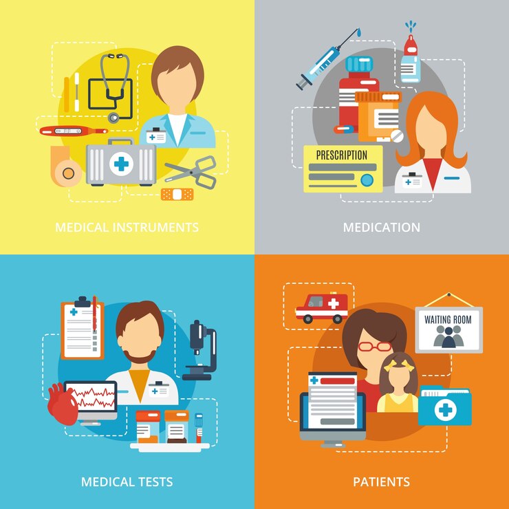 Vector gratuito doctor flat set