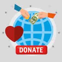 Vector gratuito donación de caridad
