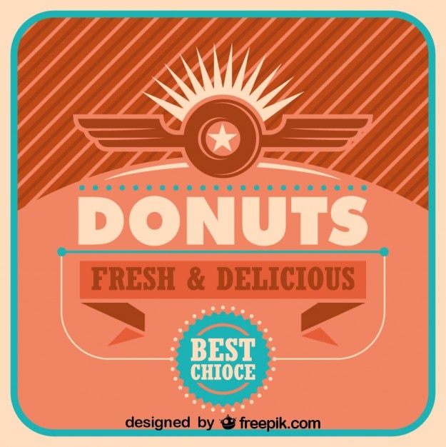 Donas frescas y deliciosas en diseño de cartel retro 