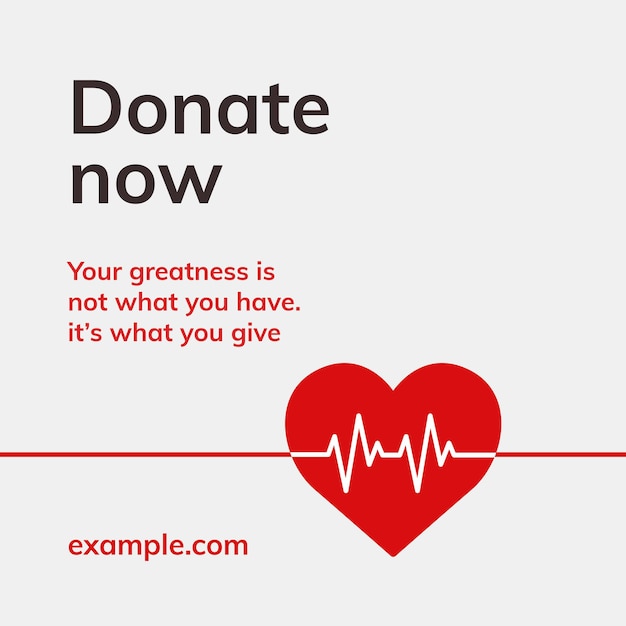 Done ahora anuncio de redes sociales de campaña de donación de sangre de vector de plantilla de caridad en estilo minimalista