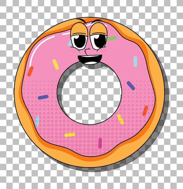 Donut personaje de dibujos animados aislado