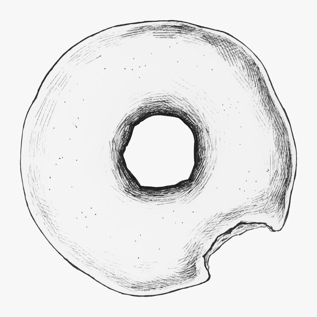 Donut simple dibujado a mano