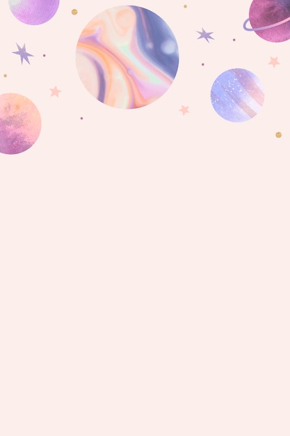 Vector gratuito doodle de acuarela de galaxia colorida sobre fondo pastel