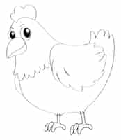 Vector gratuito doodle animal para gallina