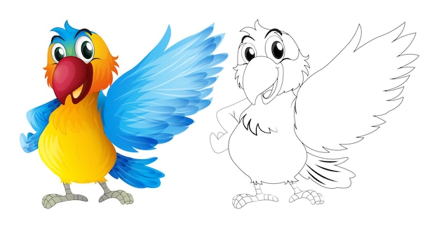 Doodle animal para loro guacamayo