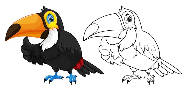 Doodle animal para pájaro tucán