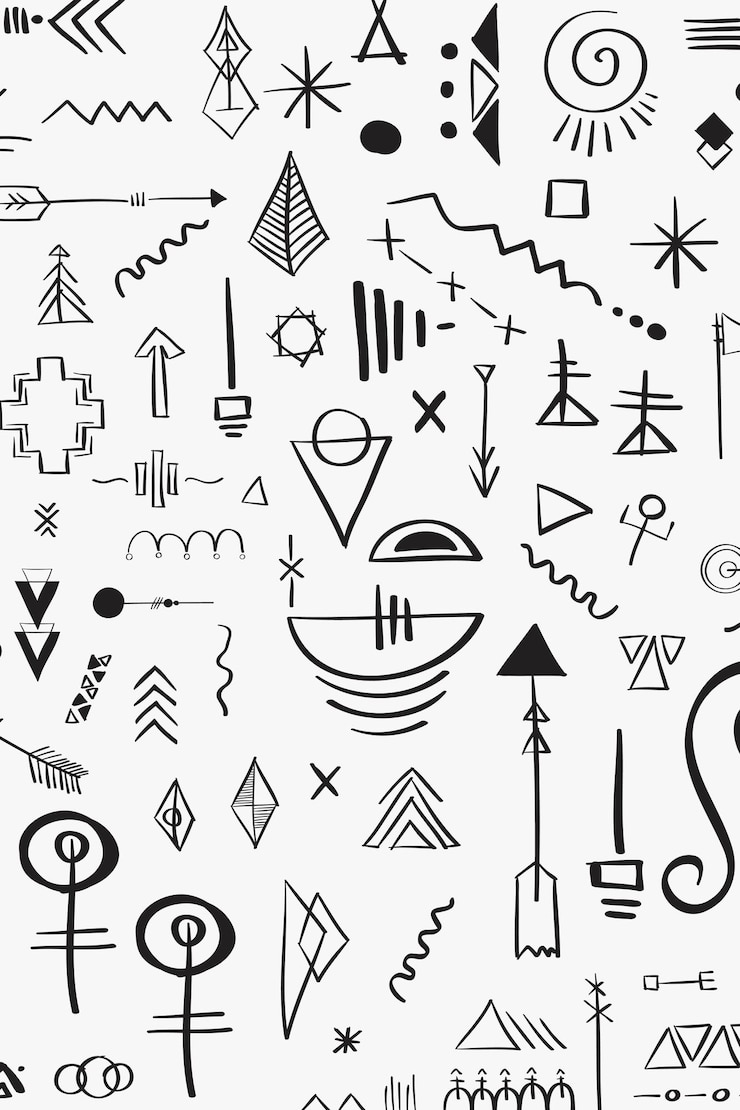 Vector gratuito doodle boho dibujo patrón vector fondo