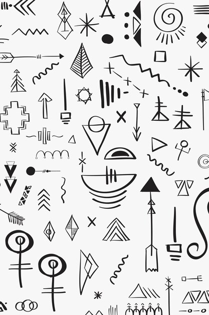 Doodle boho dibujo patrón vector fondo