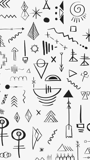 Doodle boho dibujo patrón vector fondo