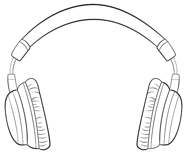 Vector gratuito doodle de contorno aislado de dibujos animados de gadget de auriculares